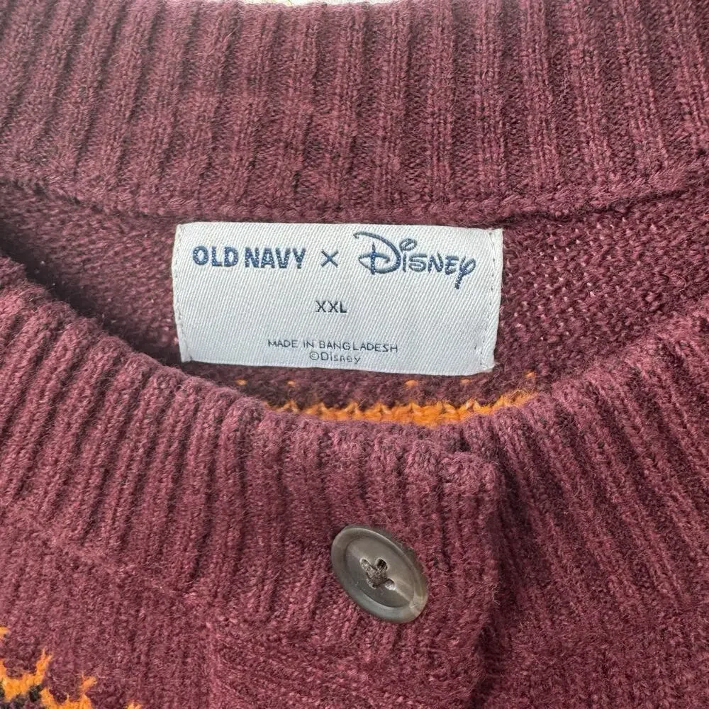Old Navy Disney Mickey Pumpkin Cardigan Womens XXL Halloween Fair Isle NWT